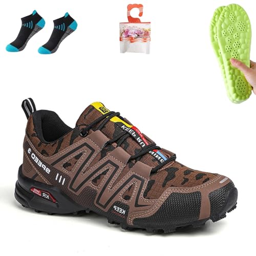 Keep Speed 3 Wanderschuhe,2025 Verbesserte Dicke Sohle, Orthopädischer Lauf- & Wanderschuh - Terragrip Unisex, Schmerzlindernde Atmungsaktive Wasserdichte Verhindert Ausrutschen(Tarnung Braun,43) von Liocwocne