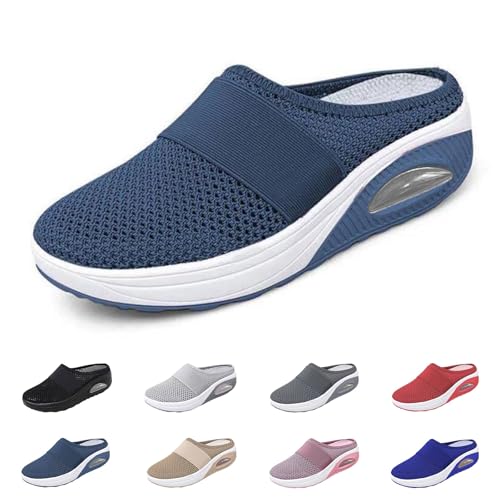 Liocwocne Bequeme Diabetikerschuhe, Diabetiker Schuhe Damen, Air Cushion Slip-On Wochkauf Schuhe, OrthopäDische Hausschuhe Damen füR Den TäGlichen Gebrauch, Bequem und Atmungsaktiv(Blau,38) von Liocwocne
