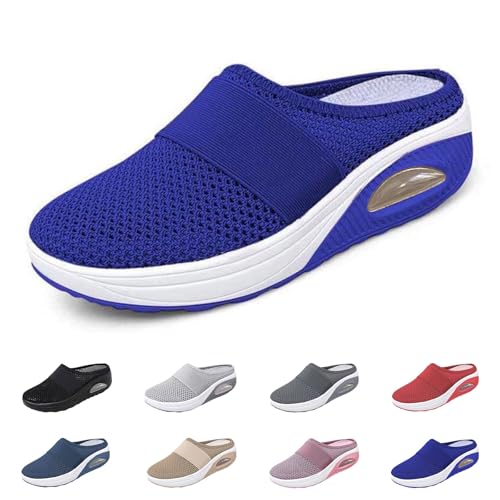 Liocwocne Bequeme Diabetikerschuhe, Diabetiker Schuhe Damen, Air Cushion Slip-On Wochkauf Schuhe, OrthopäDische Hausschuhe Damen füR Den TäGlichen Gebrauch, Bequem und Atmungsaktiv(Dunkelblau,37) von Liocwocne
