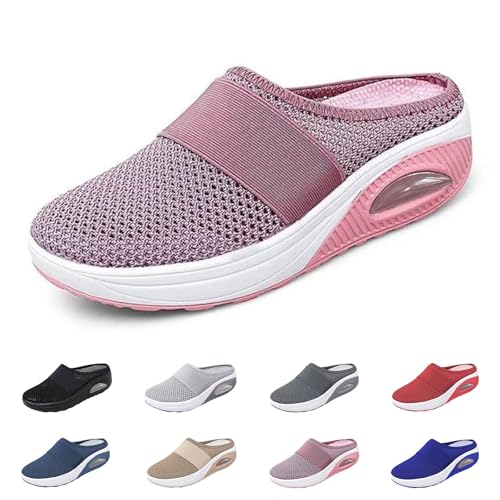Liocwocne Bequeme Diabetikerschuhe, Diabetiker Schuhe Damen, Air Cushion Slip-On Wochkauf Schuhe, OrthopäDische Hausschuhe Damen füR Den TäGlichen Gebrauch, Bequem und Atmungsaktiv(Pink,41) von Liocwocne