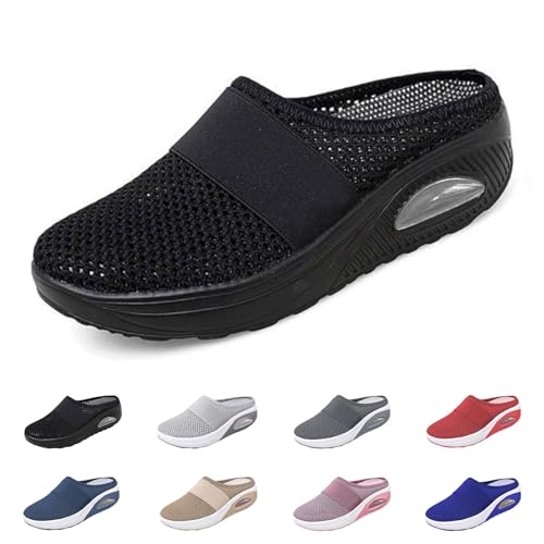 Liocwocne Bequeme Diabetikerschuhe, Diabetiker Schuhe Damen, Air Cushion Slip-On Wochkauf Schuhe, OrthopäDische Hausschuhe Damen füR Den TäGlichen Gebrauch, Bequem und Atmungsaktiv(Schwarz,41) von Liocwocne