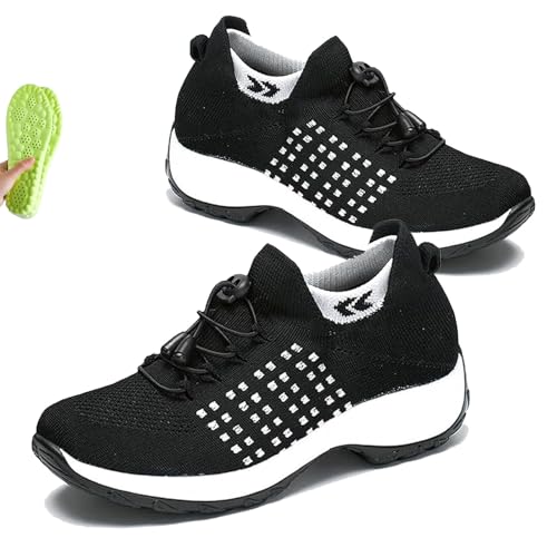 Liocwocne Bergxperten Schuhe Damen, OrthopäDische Schuhe Damen, Schmerzlindernde Ultra-Bequeme, Atmungsaktive Mesh(Schwarzweiß,40EU) von Liocwocne
