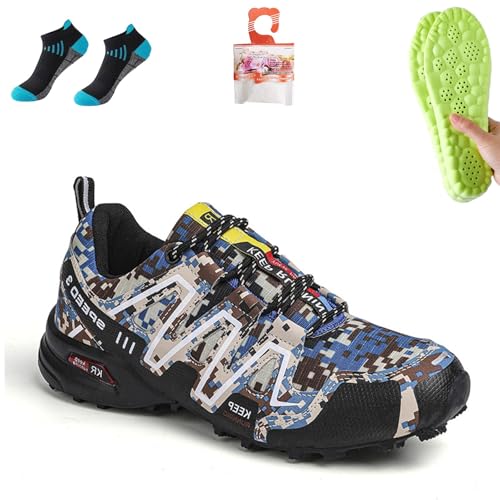 Liocwocne Keep Speed 3 Wanderschuhe,2025 Verbesserte Dicke Sohle, Orthopädischer Lauf- & Wanderschuh - Terragrip Unisex, Schmerzlindernde Atmungsaktive wasserdichte Verhindert Ausrutschen(Tarnung,41) von Liocwocne
