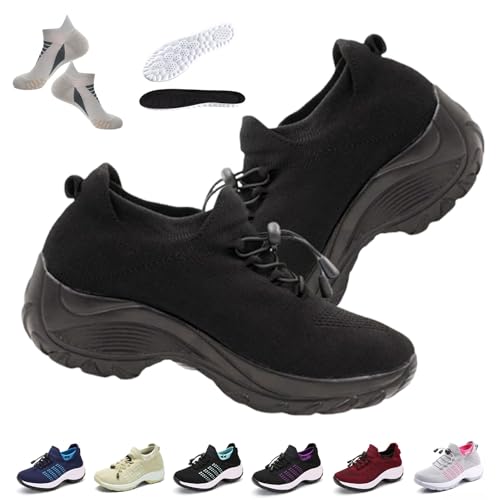 Liocwocne Orthofit - Ergonomische Schmerzlindernde Komfort-Schuhe füR Damen, OrthopäDische Schuhe Damen, Atmungsaktiv und rutschfest Orthofit Schuhes füR Outdoor-AktivitäTen, Den Alltag(Schwarz,37) von Liocwocne