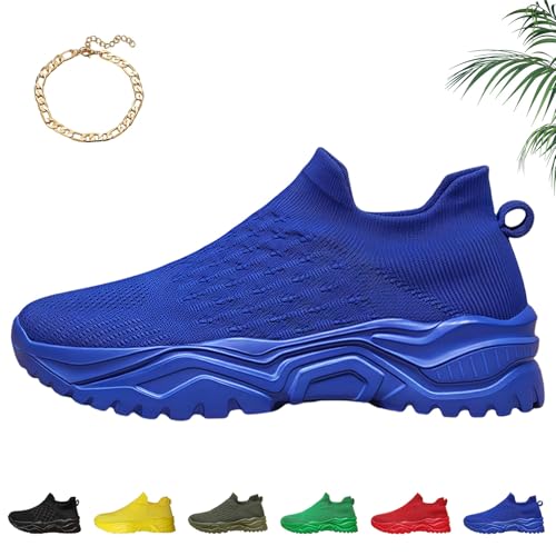 Liocwocne Vivacare+ Ergonomische & Rutschfeste Schmerzlinderungs-Schuhe, Mode OrthopäDische Sandalen Damen, Atmungsaktiv Mesh Slip On Sneakers Damen, Weich und Rutschfest(Blau,39) von Liocwocne