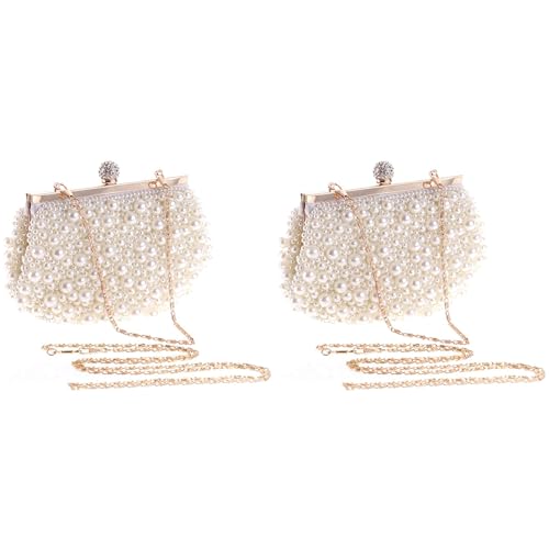 Lioggyet 2X Abend Hochzeit Hand Tasche Handtasche Perlenl Tasche Kleid Abend Kleine Handtasche Brautjungfer Handtasche von Lioggyet