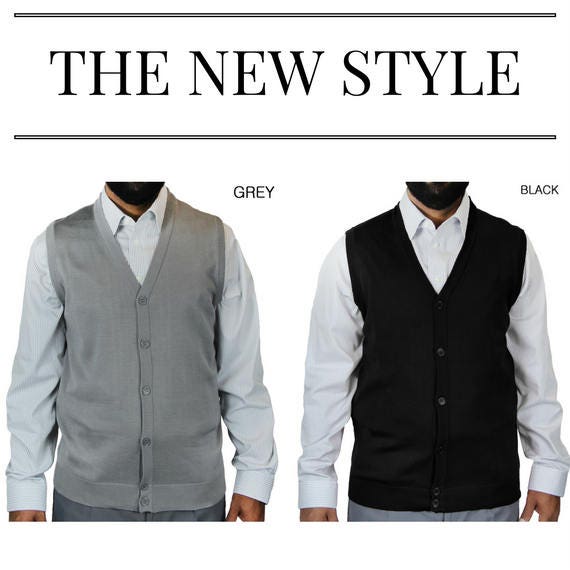 Herren Solid Color Strickjacke Weste von Liokoinc