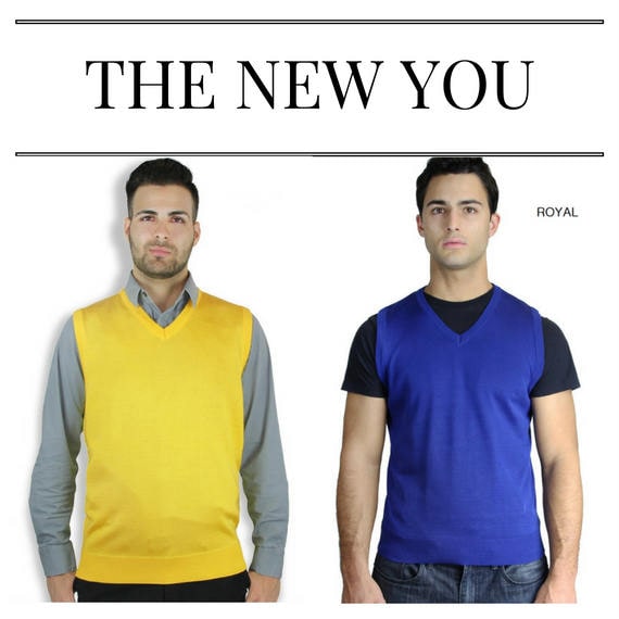 Herren Solid Sweater Weste | Sommerfarben von Liokoinc