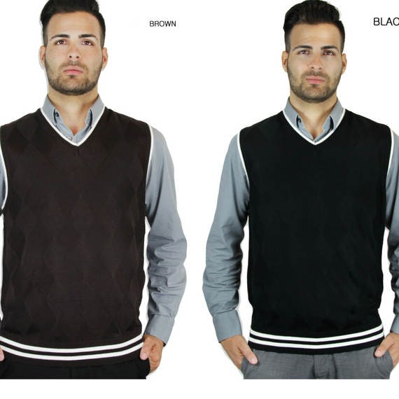 Herren Ton-Ton Argyle Pullover Weste von Liokoinc