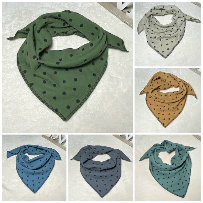 Babyhalstuch Musselin Punkte/Tupfen Zum Binden Dreieckstuch Wickelschal Tuch Handmade Schal Babyhalstuch Musselin Punkte/Tupfen Zum Binden Dreieckstuch Wickelschal Tuch Handmade Schal von Liolinos