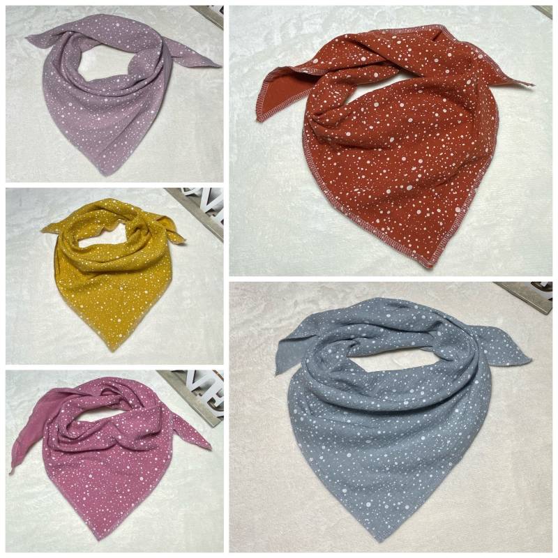 Babyhalstuch Musselin Punkte/Tupfen Zum Binden Dreieckstuch Wickelschal Tuch Handmade Schal von Liolinos