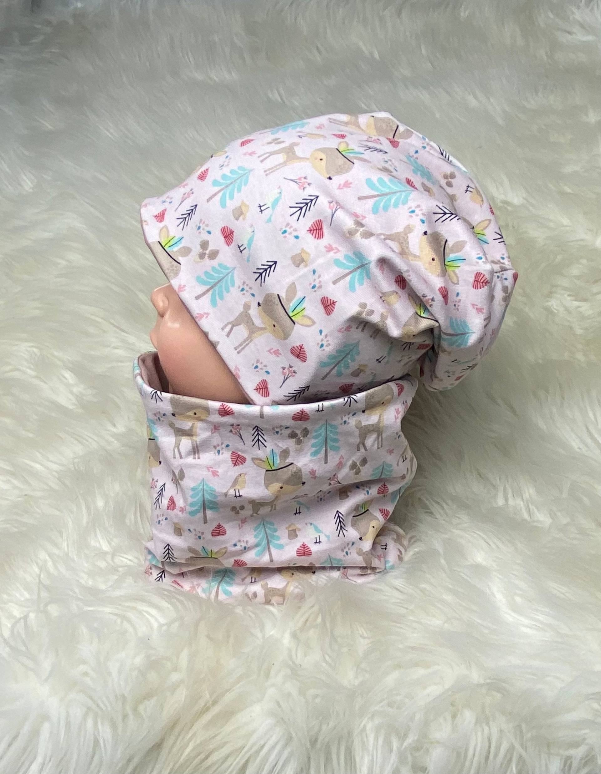 Beanie+Loop Boho Reh Mädchen Retro Rosa 39-60 Kindermütze, Schal Mütze Mit , Kleinkind Set Oder Einzeln Beanie+Loop Boho Reh Mädchen Retro Rosa 39-60 Kindermütze, Schal Mütze Mit , Kleinkind Set Oder Einzeln von Liolinos