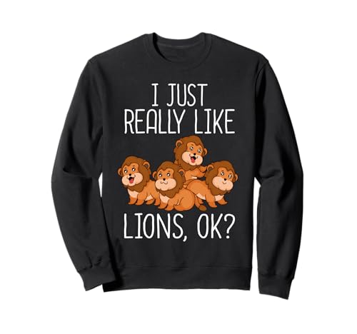 Niedlicher Löwen-Liebhaber, Kinder, Löwenliebhaber, Damen, Herren, Löwe Sweatshirt von Lion Gifts For Men & Women