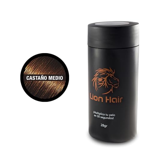 LION HAIR. Haarfasern, 28 g, vermehren Sie Ihr Haar in 30 Sekunden, Baumwoll-Fasern für Damen und Herren (Medium Brown (Mittelbraun)) von Lion Hair