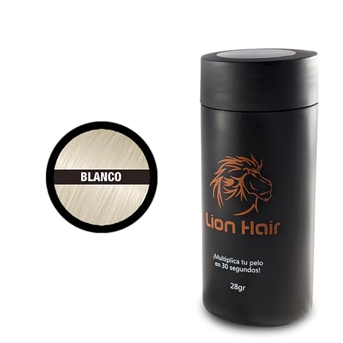 LION HAIR. Haarfasern, 28 g, vermehren Sie Ihr Haar in 30 Sekunden, Baumwollfasern für Damen und Herren, Reinweiß von Lion Hair