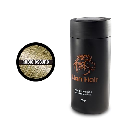 LION HAIR. Haarfasern, 28 g, vermehren Sie Ihr Haar in 30 Sekunden, Baumwollfasern für Damen und Herren (Dark Blonde (Dunkelblond)) von Lion Hair
