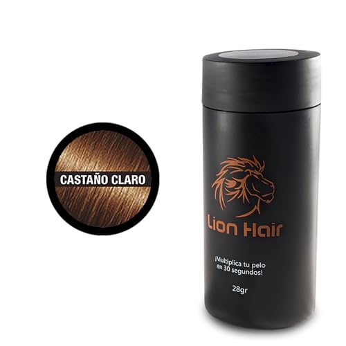 LION HAIR. Haarfasern, 28 g, vermehren Sie Ihr Haar in 30 Sekunden, Baumwollfasern für Damen und Herren (Light Brown (Hellbraun)) von Lion Hair