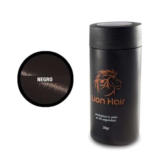 LION HAIR. Haarfasern, 28 g, vermehren Sie Ihr Haar in 30 Sekunden, Haarverdichtung, Baumwollfasern für Damen und Herren, Schwarz von Lion Hair