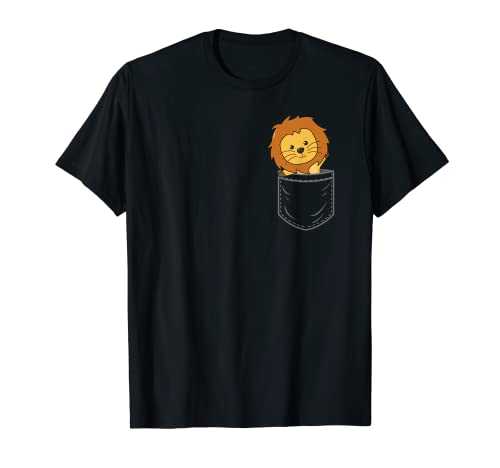Löwe in Brusttasche, lustige Löwen für Kinder T-Shirt von Lion Lover Funny Animals