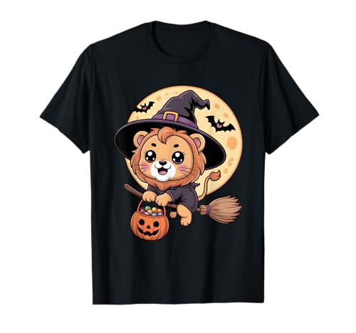 Löwe Hexenhut Kürbis Halloween Kostüm Herren Damen Kinder T-Shirt Löwe Hexenhut Kürbis Halloween Kostüm Herren Damen Kinder T-Shirt von Lion Lover Halloween Party Wear