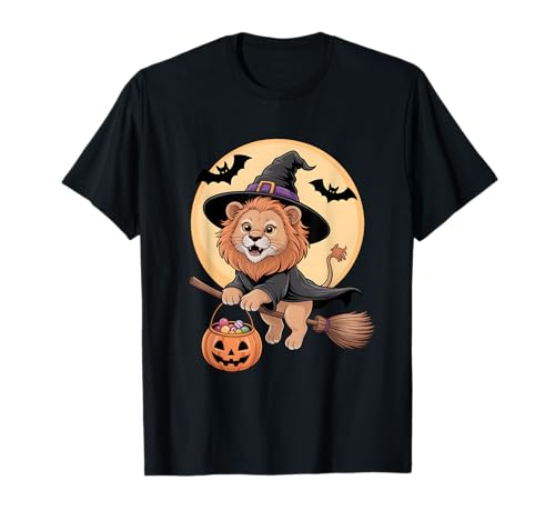 Löwe Hexenhut Kürbis Halloween Kostüm Herren Damen Kinder T-Shirt Löwe Hexenhut Kürbis Halloween Kostüm Herren Damen Kinder T-Shirt von Lion Lover Halloween Party Wear