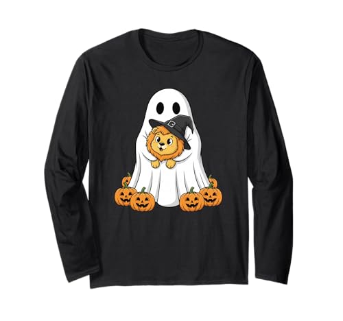 Lustiger Geist Löwe Kürbis Halloween Kinder Herren Damen Langarmshirt Lustiger Geist Löwe Kürbis Halloween Kinder Herren Damen Langarmshirt von Lion Lovers Cute Halloween Outfits for Boy Girl