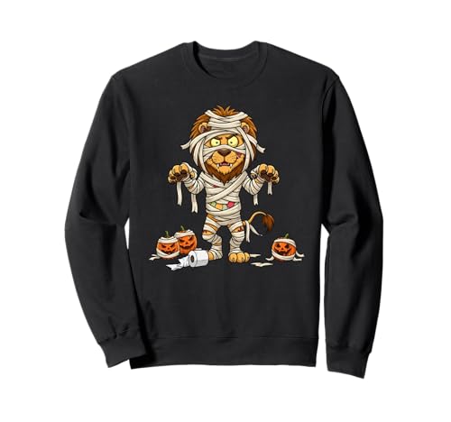Lustiger Löwe, Mama, Kürbis, Halloween, Kinder, Herren und Damen Sweatshirt von Lion Lovers Cute Halloween Outfits for Boy Girl