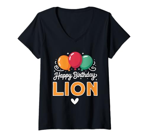 Damen Alles Gute zum Geburtstag Spruch Lion T-Shirt mit V-Ausschnitt Damen Alles Gute zum Geburtstag Spruch Lion T-Shirt mit V-Ausschnitt von Lion Name Spruch für Geburtstag
