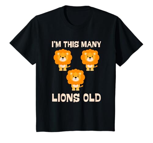 Kinder I'm This Many Lions Old - Süßer Löwe zum 3. Geburtstag, 3 Jahre alt T-Shirt Kinder I'm This Many Lions Old - Süßer Löwe zum 3. Geburtstag, 3 Jahre alt T-Shirt von Lion lover Birthday Gifts Toddler