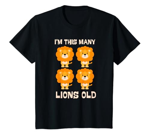 Kinder I'm This Many Lions Old — Süßer Löwe zum 4. Geburtstag, 4 Jahre alt T-Shirt Kinder I'm This Many Lions Old — Süßer Löwe zum 4. Geburtstag, 4 Jahre alt T-Shirt von Lion lover Birthday Gifts Toddler