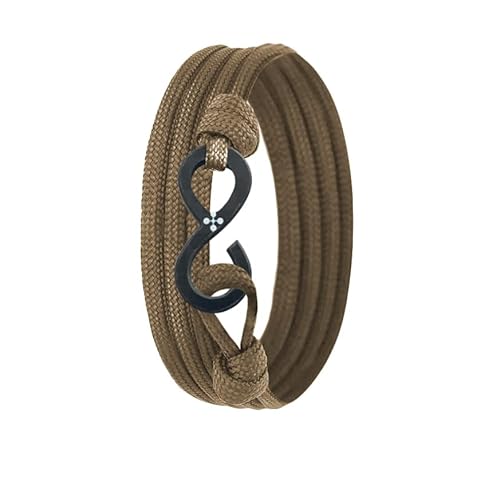 Lion & Son Kohlenstoff-Armband mit 100% Anker Kreuz Infinity Carbon-Anhänger Wickelarmband Herren (Infinity) von Lion & Son