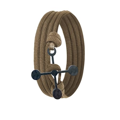 Lion & Son Kohlenstoff-Armband mit 100% Anker Kreuz Infinity Carbon-Anhänger Wickelarmband Herren (LS_CROSS) von Lion & Son