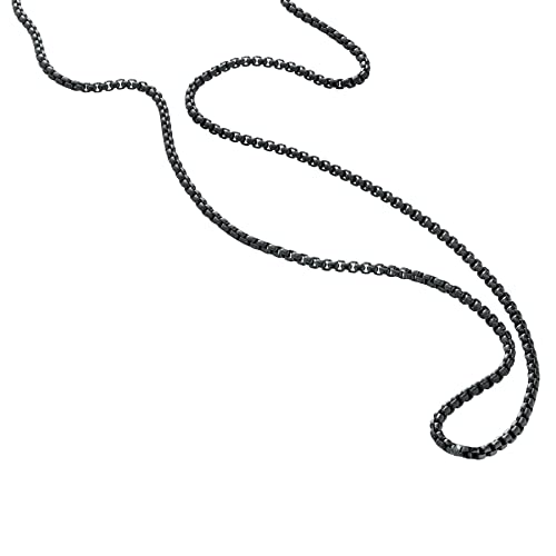 Lion & Son Kohlenstoff Halskette I schwarzer Carbon-Anhänger I Anker Kreuz Dog Tag (65CM, ONLY_CHAIN) von Lion & Son