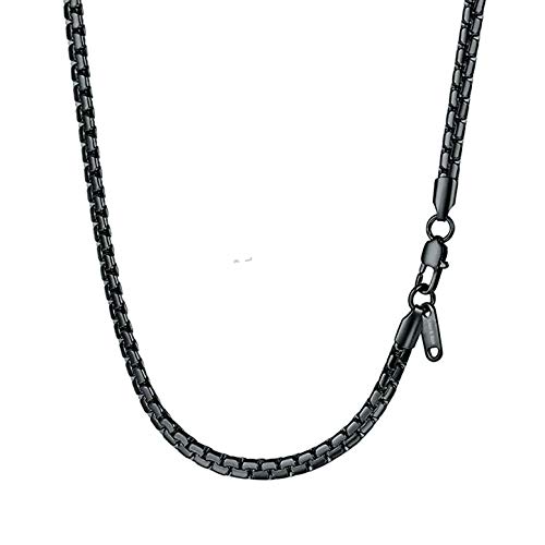 Kohlenstoff-Halskette mit Carbon-Anhänger Edelstahl-Kette Anker Kreuz Infinity (Anker, 60) von Lion & Son