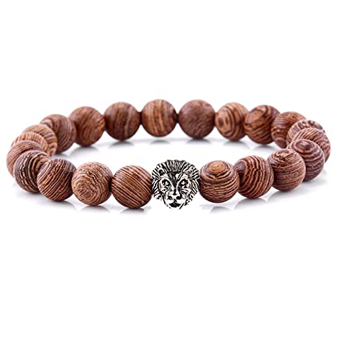 Lion & Son Holz-Perlen Armband Herren Buddha-Armreifen Damen-Armschmuck Gladiator Helm Wood Hamsa Skull Hantel Fitness Bracelet Hand gebunden Armreif Surfer Wasserfest Lion & Son Holz-Perlen Armband Herren Buddha-Armreifen Damen-Armschmuck Gladiator Helm Wood Hamsa Skull Hantel Fitness Bracelet Hand gebunden Armreif Surfer Wasserfest von Lion & Son