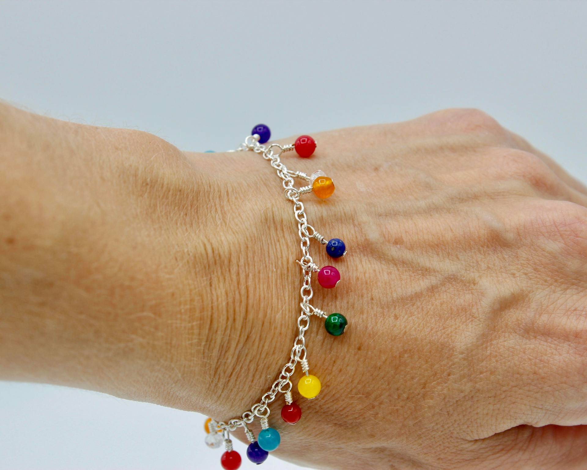 Zarte Perlen, Silber, Zierliche Silber Armband, Sommer Kette Armband Set, Kleine Bunte Perlen Zarte Perlen, Silber, Zierliche Silber Armband, Sommer Kette Armband Set, Kleine Bunte Perlen von LionTideJewelry