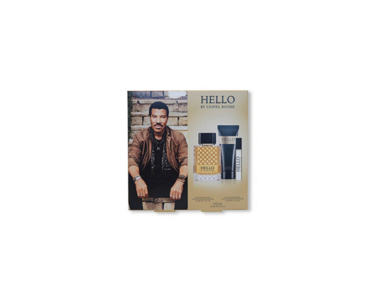 Lionel Richie Eau de Parfum HELLO 100 ML EDP + 100 ML DUSCHGEL + 15 ML TS HERREN-GESCHENKSET, HELLO 100ML EDP + 100ML SHOWER GEL + 15ML TS MENS GIFT SET von Lionel Richie
