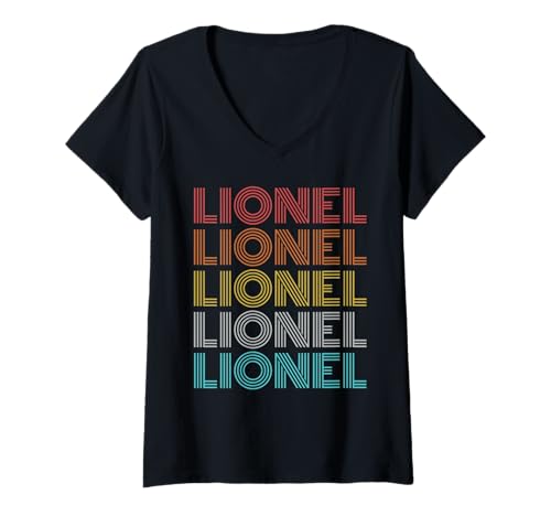 Damen Lionel im Retro-Look T-Shirt mit V-Ausschnitt Damen Lionel im Retro-Look T-Shirt mit V-Ausschnitt von Lionel Shirt Vintage Retro Apparel
