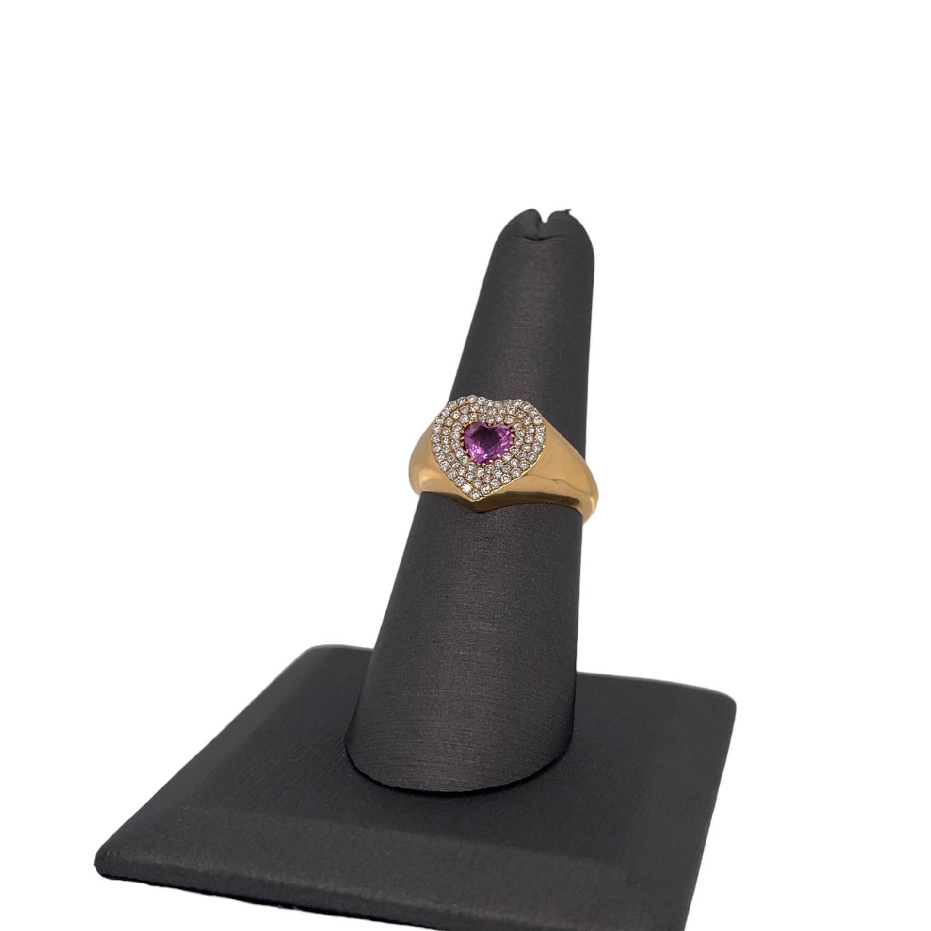 Lionheart ™ 18K Gelbgold Diamant Und Edelstein Herzring, Diamantring, Rosa Saphir, Smaragd, Herz, Diamanten, Statement Ring von Lionheartjewelers