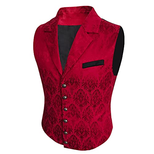 Herren viktorianische Anzugweste Steampunk Gothic Weste - Rot - XX-Large Herren viktorianische Anzugweste Steampunk Gothic Weste - Rot - XX-Large von Lioop