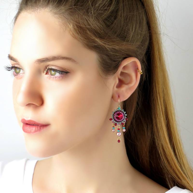 Chandelier Ohrringe, Hängende Kristallohrringe von LioraBJewelry