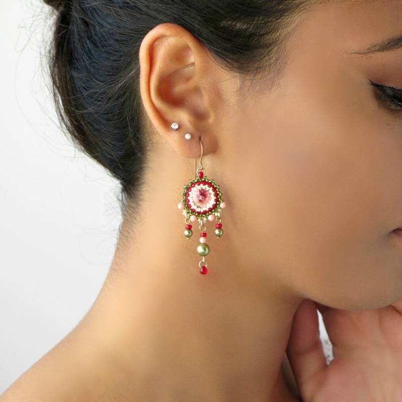 Chandelier Ohrringe, Hängende Kristallohrringe von LioraBJewelry