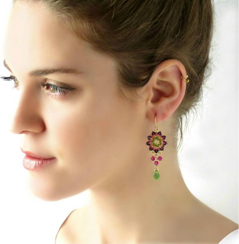 Chandelier Ohrringe, Hängende Kristallohrringe von LioraBJewelry