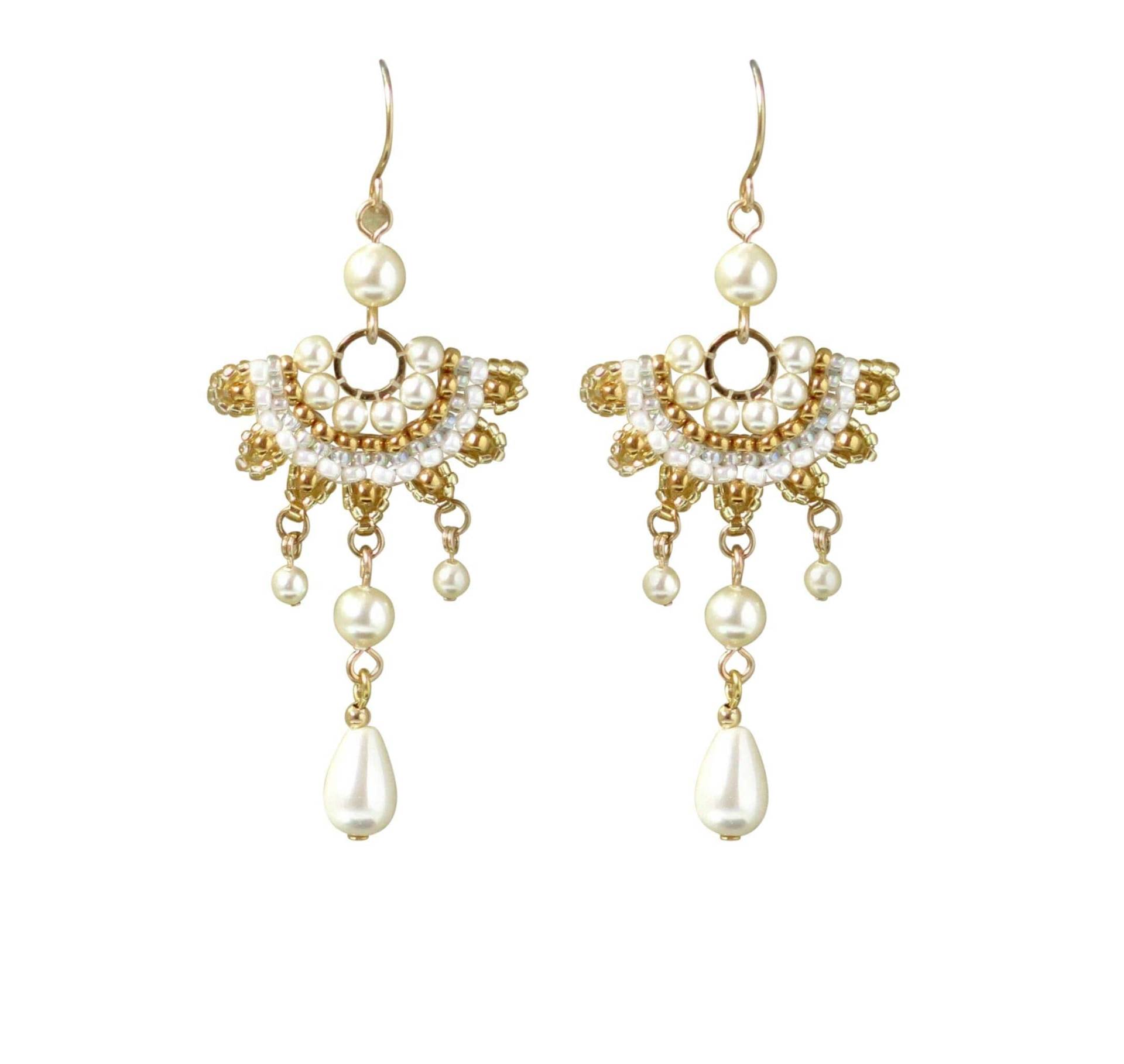 Chandelier Perlohrringe, Perlohrringe Für Bräute von LioraBJewelry