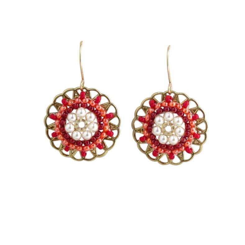 Hängende Runde Ohrrhänger, Mandala Ohrringe von LioraBJewelry