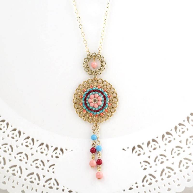 Lange Halskette Mit Anhaenger Aus Vergoldete von LioraBJewelry