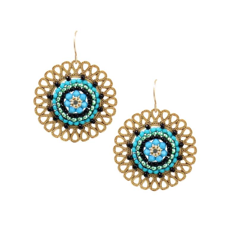 Mandela Ohrringe, Türkis Kristallohrringe von LioraBJewelry