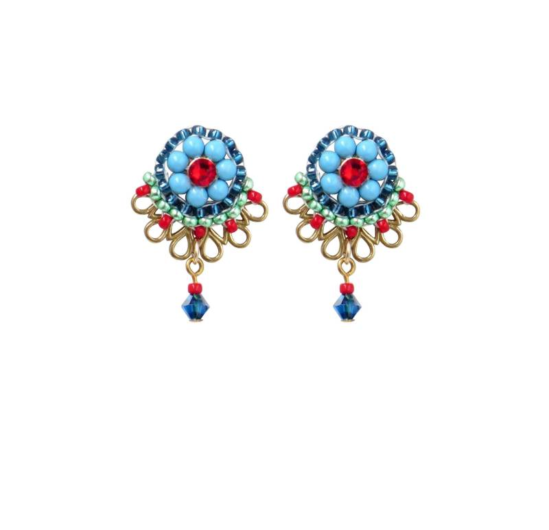 Post Niedlichen Ohrring, Frauen Einzigartige Ohrstecker, Türkis Und Rot Funky Ohrringe, Sweet 16 Schmuck, Hübsche Perlen Schmuck Für von LioraBJewelry