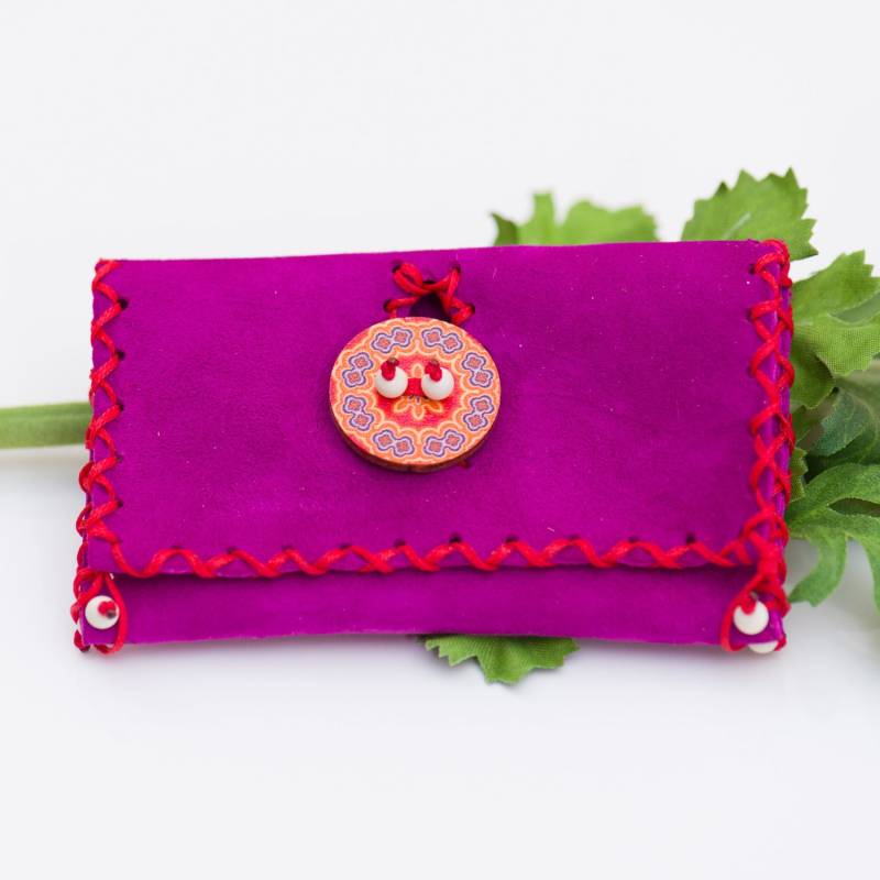 Handgefertigter Kartenhalter Aus Wildleder Boho Hippie Geldbörse von LiosiDesigns