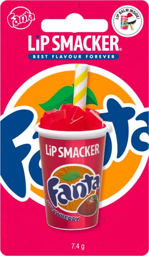 Lip Smacker - Coca-Cola Collection - Lippenbalsam für Kinder in Glasform mit Erdbeer-Fanta-Geschmack - süßes Geschenk für deine Freunde - Single Lipbalm von Lip Smacker